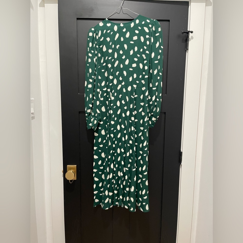 Reformation Creed Print Long Sleeve midi dress